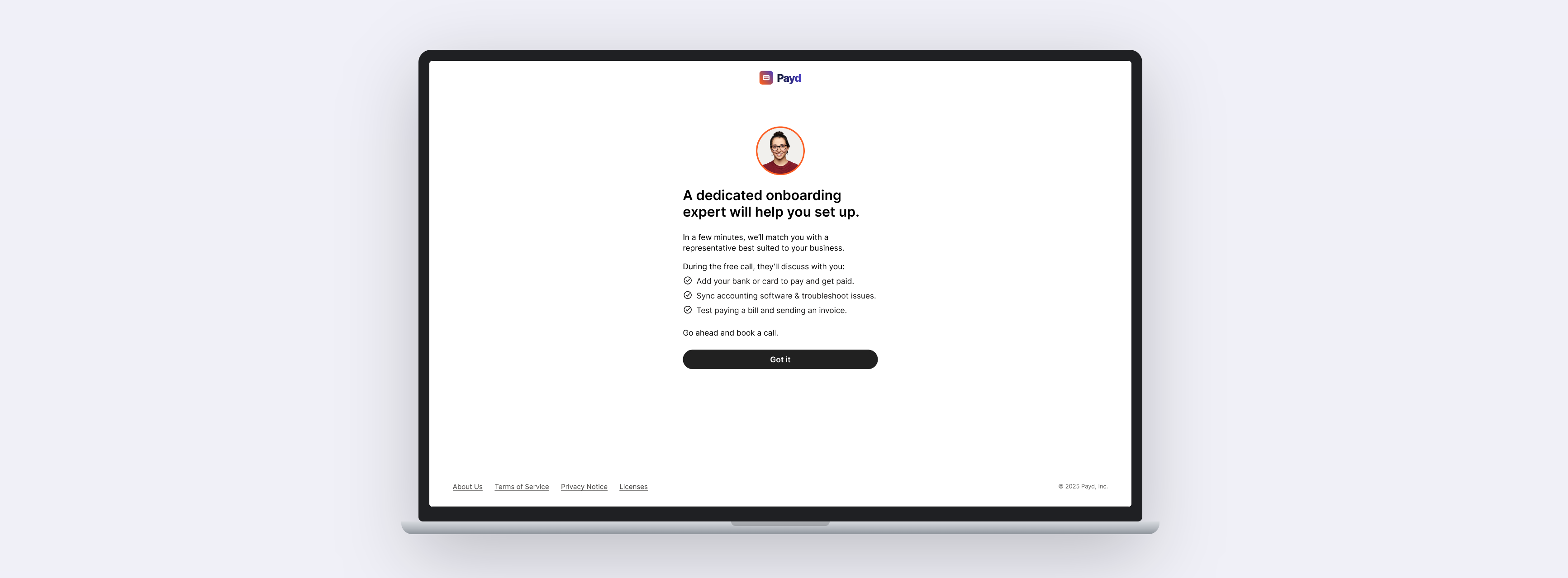 In-Product Sales Connect — the "matching in progress" onboarding experience